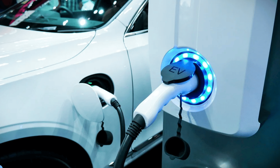 a white car with blue lights