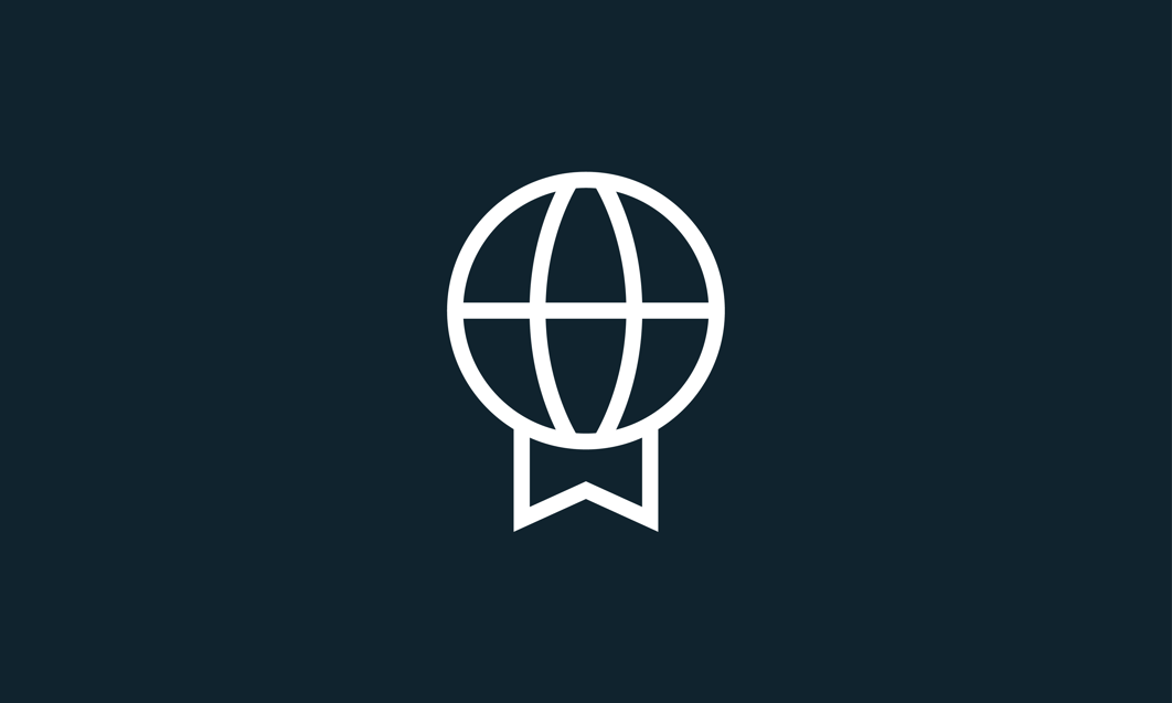 a white globe with a ribbon around it