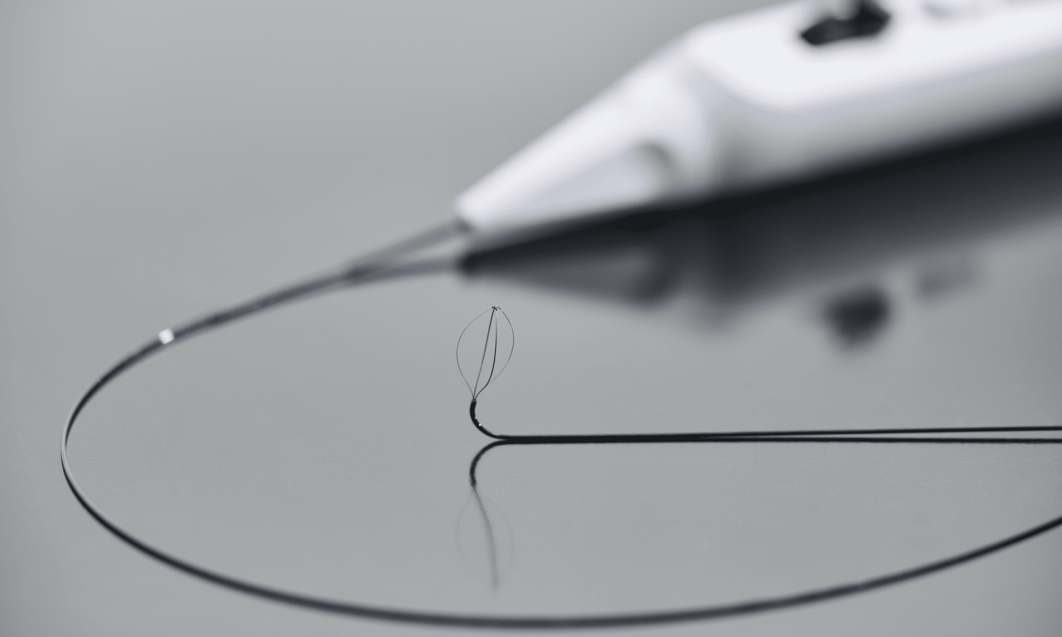 a close up of a needle