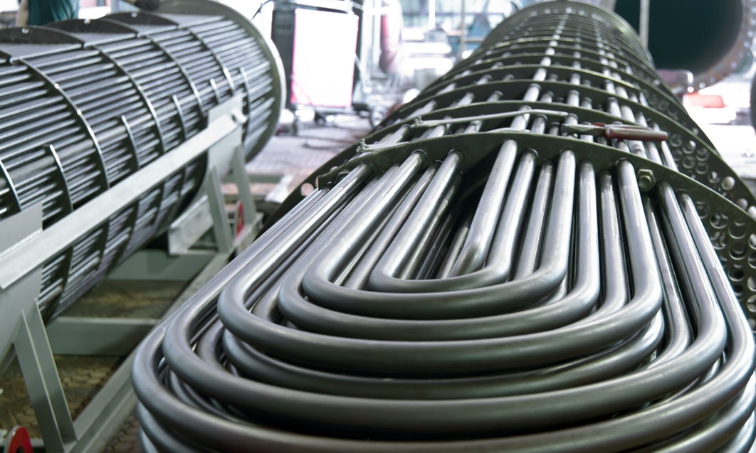 a large tube in a factory