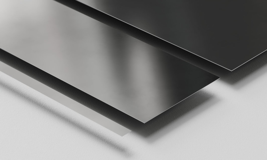 a close up of metal sheets