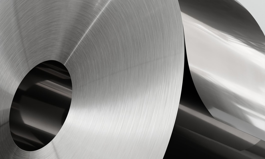 a close-up of a roll of metal