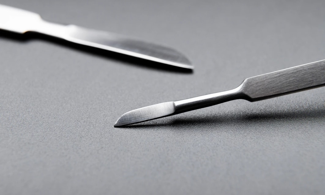 a close-up of a scalpel
