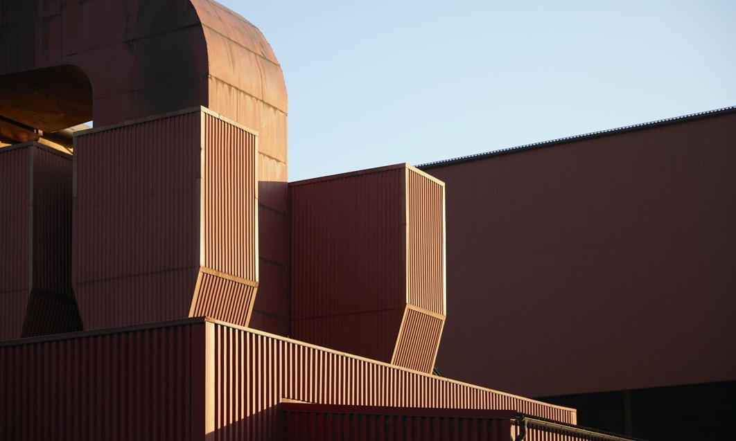 a building with a large roof