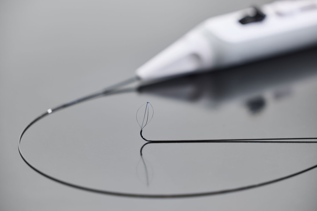 a close up of a needle