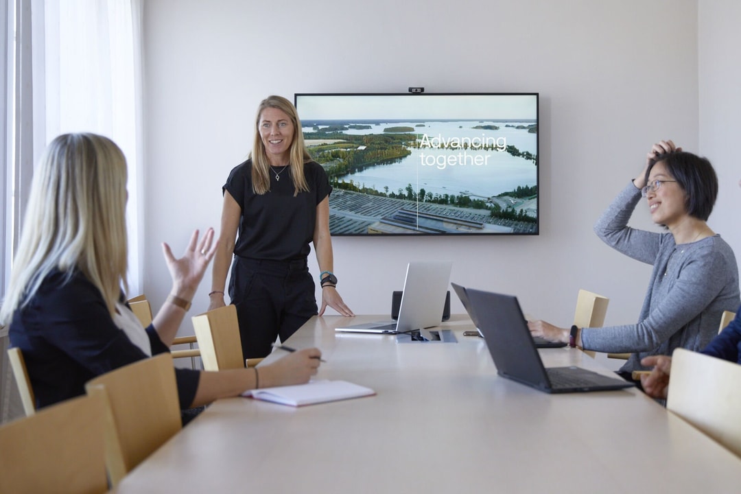a group of people around a table