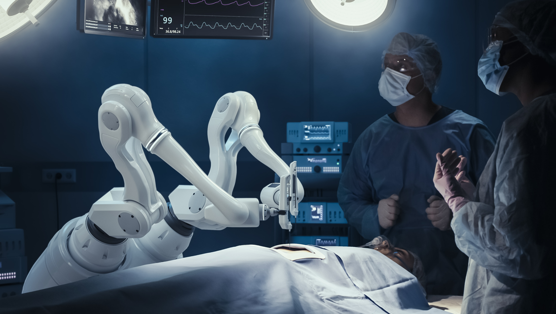 a robot operating a patient