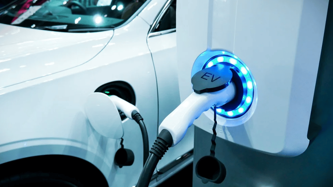 a white car with blue lights