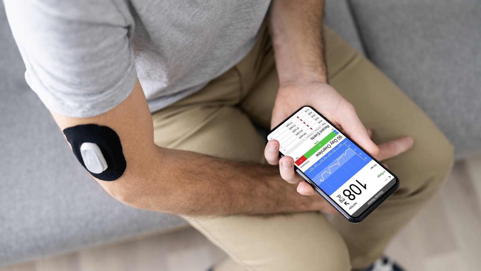 a person holding a device