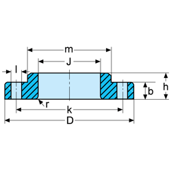 a blue drawing of a piece of metal