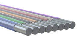 several colored tubes in a row