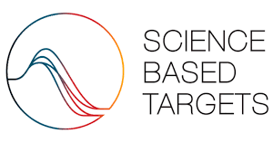 a logo with text above it