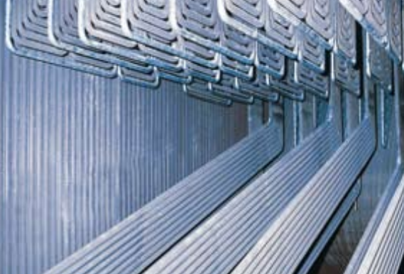 close-up of a row of metal bars