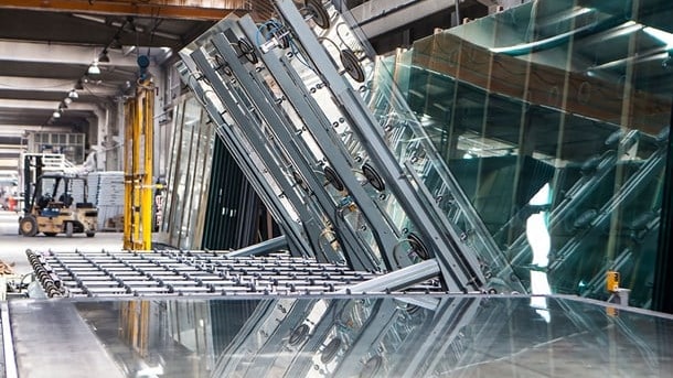 a glass factory with a glass floor