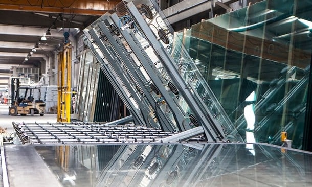 a glass factory with a glass floor
