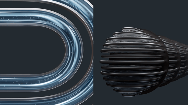 a close-up of a pair of spirals