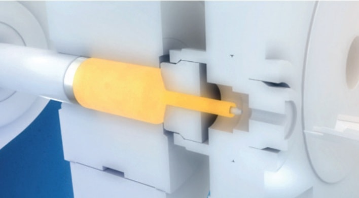 a yellow pencil in a white box