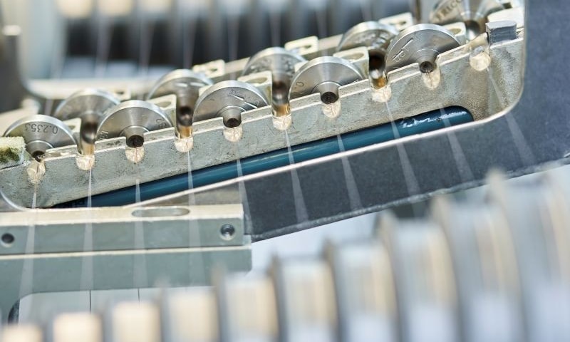 a machine with circular metal parts